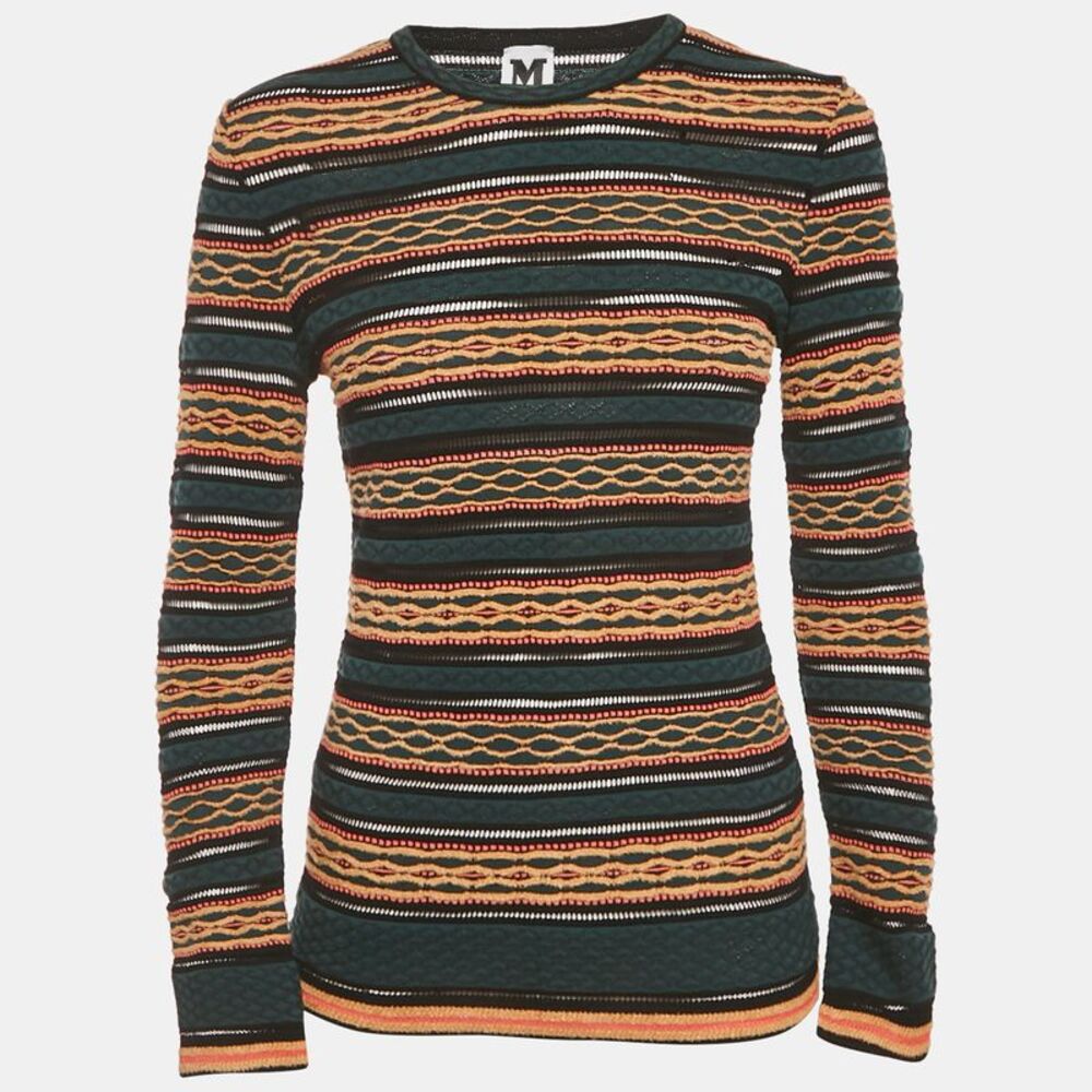 M Missoni Multicolor Patterned Knit Full Sleeve Top S